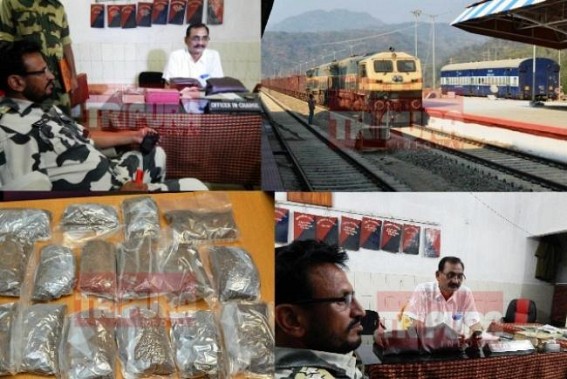 Brown sugar of worth Rs. 1.5 crores recovered from Silchar-Agartala train by BSF 159th btn : NE rail service becoming open corridor for international narcotics smuggling Brown sugar of worth Rs. 1.5 crores recovered from Silchar-Agartala train by BSF 159th btn : NE rail service becoming open corridor for international narcotics smuggling